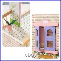 Kids Wooden Dollhouse Children Simulation Play House for Ages 3+ Girls Gifts