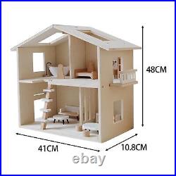 Kids Wooden Dollhouse Children Wooden Playhouse for Boys Kids Birthday