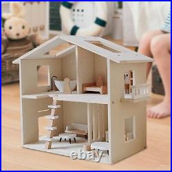 Kids Wooden Dollhouse Children Wooden Playhouse for Boys Kids Birthday