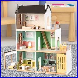 Kids Wooden Dollhouse Playset Parent Child Interaction Dolls House for