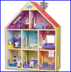 Kids Wooden Peppa's Wooden Playhouse Dolls House Multiple Floors, Play Space