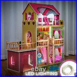 Kinderplay Large Wooden Dolls House Doll House for Girls with