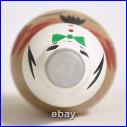 Kokeshi x2 HIRAGA TERUYUKI Snowman 120mm 4.7 sign Japanese wooden doll