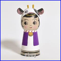 Kokeshi x4 YAMAYA REI Frog Cow Panda White Bear 100mm 4.1 sign hand made craft