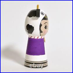 Kokeshi x4 YAMAYA REI Frog Cow Panda White Bear 100mm 4.1 sign hand made craft