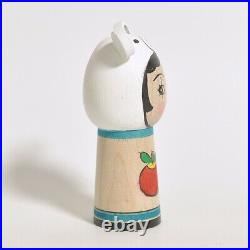 Kokeshi x4 YAMAYA REI Frog Cow Panda White Bear 100mm 4.1 sign hand made craft