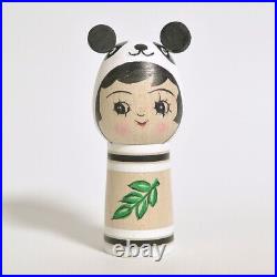 Kokeshi x4 YAMAYA REI Frog Cow Panda White Bear 100mm 4.1 sign hand made craft