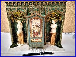 LED Miniature 1/12 Cabinet with Decorative Wall Venus Rococo Louis XVI OOAK Dollhouse