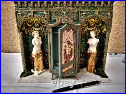 LED Miniature 1/12 Cabinet with Decorative Wall Venus Rococo Louis XVI OOAK Dollhouse