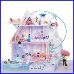 LOL Surprise OMG Winter Chill Cabin Wooden Doll House Playset with 95+ Surprises