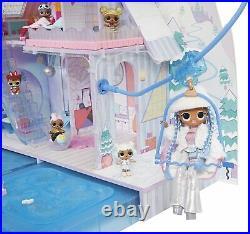 LOL Winter Chill Cabin Wooden Doll House 95+ Surprises Hot Tub Real Ice Skating