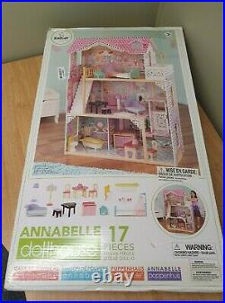 Large 3 Floor Wooden Dolls House Including 17 Pieces Of Furniture