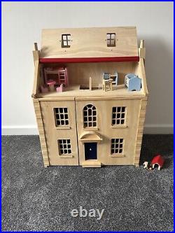 Large 3 storey wooden dolls house John Crane To Include Furniture And Dolls