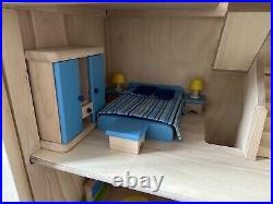 Large 3 storey wooden dolls house John Crane To Include Furniture And Dolls