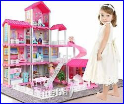 Large Barbie Wooden Kids Doll House Furniture Accessories Girls Christmas Gift