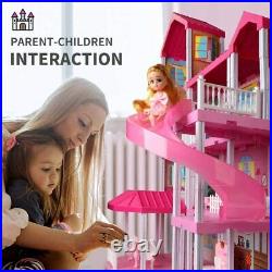 Large Barbie Wooden Kids Doll House Furniture Accessories Girls Christmas Gift