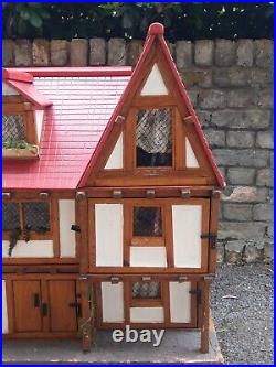 Large Doll House Wooden Triang Glass Lead Windows Air Plant Window Box Vintage