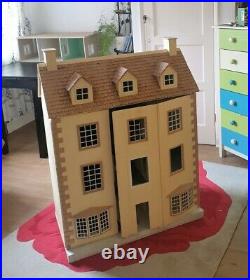 Large Georgian Style Wooden Dolls House Refurbished and Refreshed