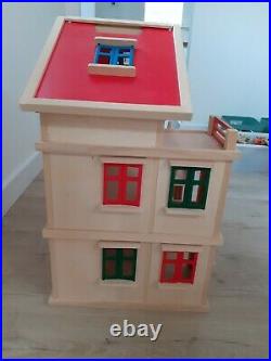 Large Montessori Style Wooden Girls Dolls House Open Plan Play Toy By Legler