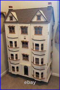 Large Vintage Dolls House 5ft Collectors Item Wooden Windows, Doors & Stairs