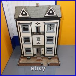 Large Vintage Wooden Dolls House with Front Garden 3 Storey 6 Rooms