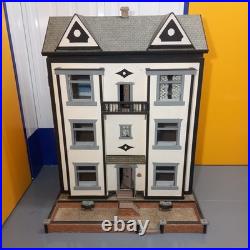 Large Vintage Wooden Dolls House with Front Garden 3 Storey 6 Rooms