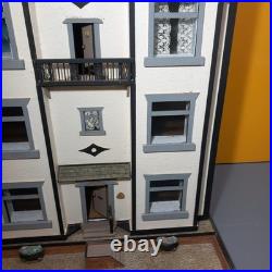 Large Vintage Wooden Dolls House with Front Garden 3 Storey 6 Rooms