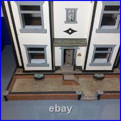 Large Vintage Wooden Dolls House with Front Garden 3 Storey 6 Rooms