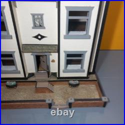 Large Vintage Wooden Dolls House with Front Garden 3 Storey 6 Rooms