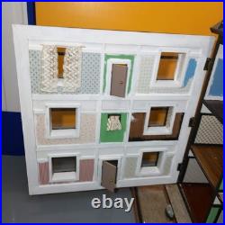 Large Vintage Wooden Dolls House with Front Garden 3 Storey 6 Rooms