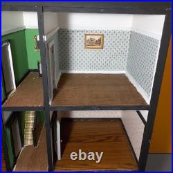 Large Vintage Wooden Dolls House with Front Garden 3 Storey 6 Rooms