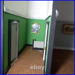 Large Vintage Wooden Dolls House with Front Garden 3 Storey 6 Rooms