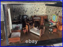 Large Vintage Wooden Georgian Dolls House Scratch Built Furnished J86 Large Vintage Wooden Georgian Dolls House Scratch Built Furnished J86