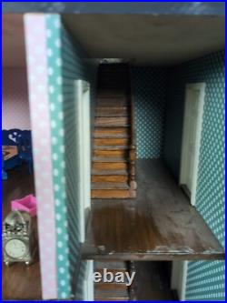 Large Vintage Wooden Georgian Dolls House Scratch Built Furnished J86 Large Vintage Wooden Georgian Dolls House Scratch Built Furnished J86