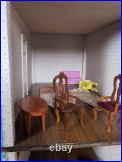 Large Vintage Wooden Georgian Dolls House Scratch Built Furnished J86 Large Vintage Wooden Georgian Dolls House Scratch Built Furnished J86