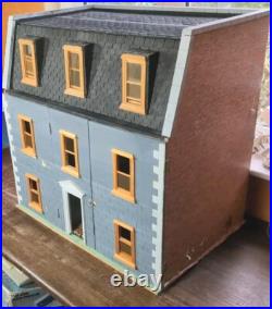 Large Vintage Wooden Georgian Dolls House Scratch Built Furnished J86 Large Vintage Wooden Georgian Dolls House Scratch Built Furnished J86