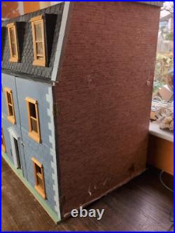 Large Vintage Wooden Georgian Dolls House Scratch Built Furnished J86 Large Vintage Wooden Georgian Dolls House Scratch Built Furnished J86
