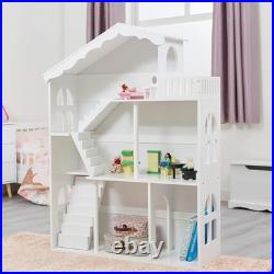 Large White Bookcase Bookshelf for Kids Wooden Dollhouse Playset Toys Xmas Gift Large White Bookcase Bookshelf for Kids Wooden Dollhouse Playset Toys Xmas Gift