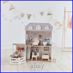 Large White Wooden Dolls House 200x200 cm Stable & 14 Accessories