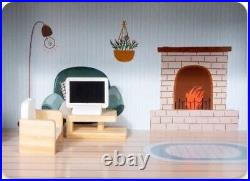 Large Wooden 11pcs Doll House Kit Play Dollhouse Mansion Furniture