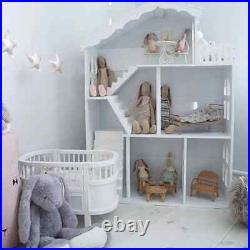 Large Wooden Bookcase for Kids Book Shelf Toy Organizer Display Stand Doll House