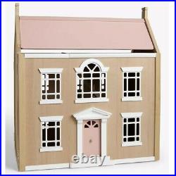 Large Wooden Doll House 3 Floors Opening Frond Roof Sides FSC Kids Girl Gift Toy