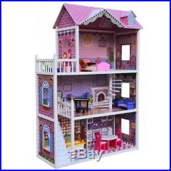 Large Wooden Doll House Julia + 18 pieces of furniture