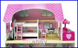 Large Wooden Doll House SONIA+ 25 pcs with a BIG SWIMMING POOL a lot fun and joy