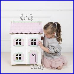 Large Wooden Doll House with Furniture Cottage Boys Girls 3 Storey House Kids UK