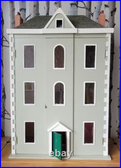 Large Wooden Doll's House Vintage Victorian Style 112th Scale 3-Floor Decorated
