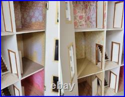 Large Wooden Doll's House Vintage Victorian Style 112th Scale 3-Floor Decorated