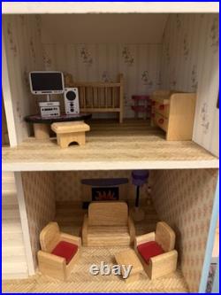 Large Wooden Dollhouse Furniture Set Play Kids Child Toy Gift Girl Doll House
