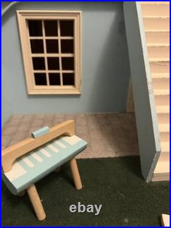 Large Wooden Dollhouse Furniture Set Play Kids Child Toy Gift Girl Doll House