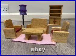 Large Wooden Dollhouse Furniture Set Play Kids Child Toy Gift Girl Doll House